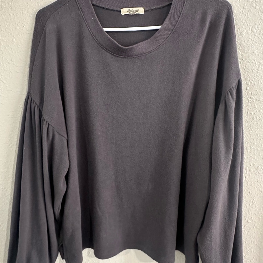 Madewell Balloon Sleeve Women's Long Sleeve Top M Charcoal Gray